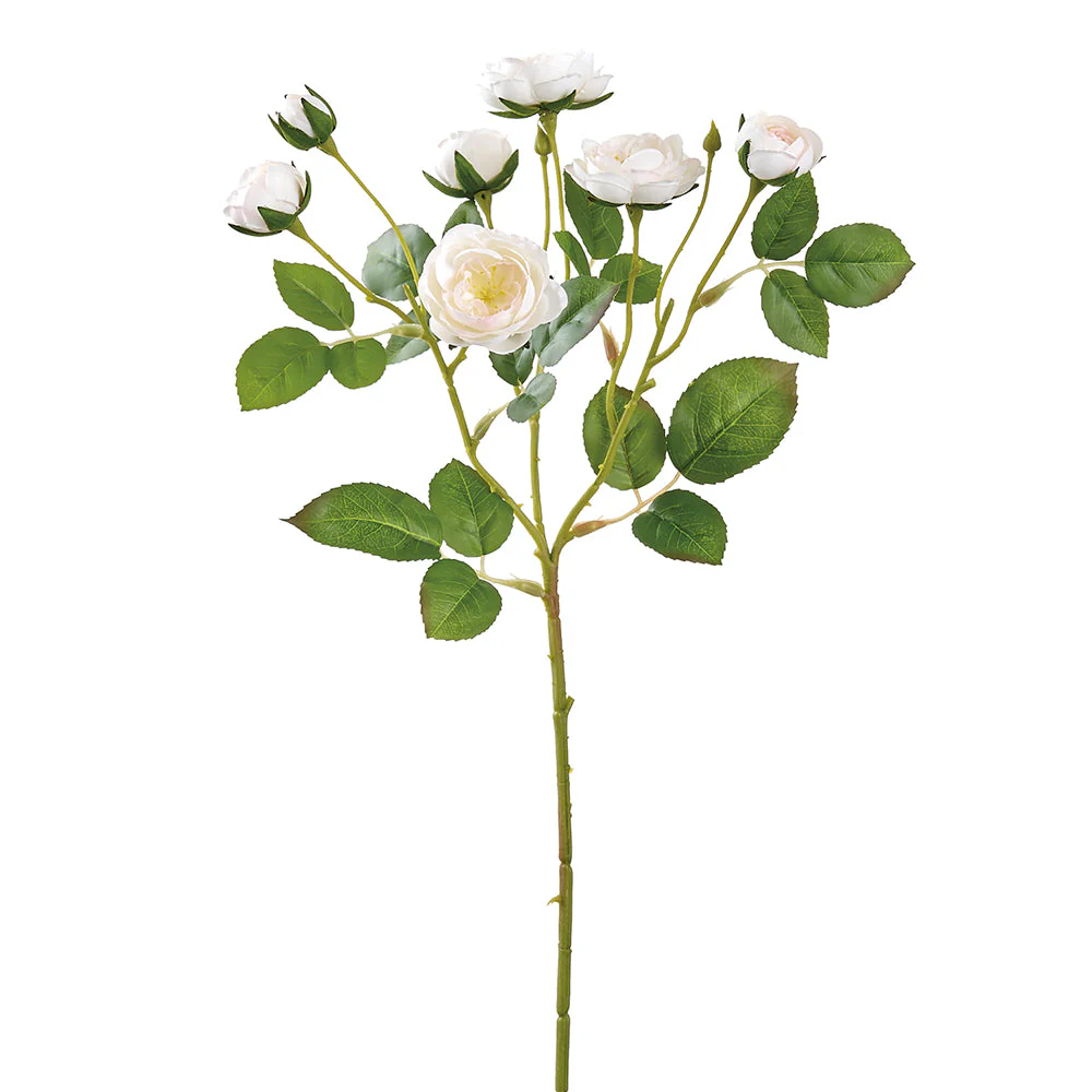 18.5" Mini Rose Silk Flower Stem -Blush (Pack of 24)