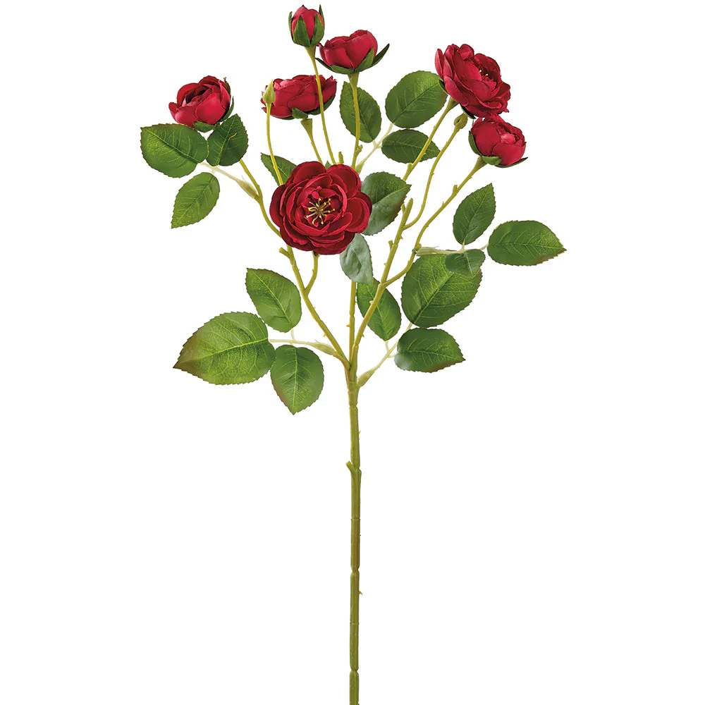 18.5" Mini Rose Silk Flower Stem -Red (Pack of 24)