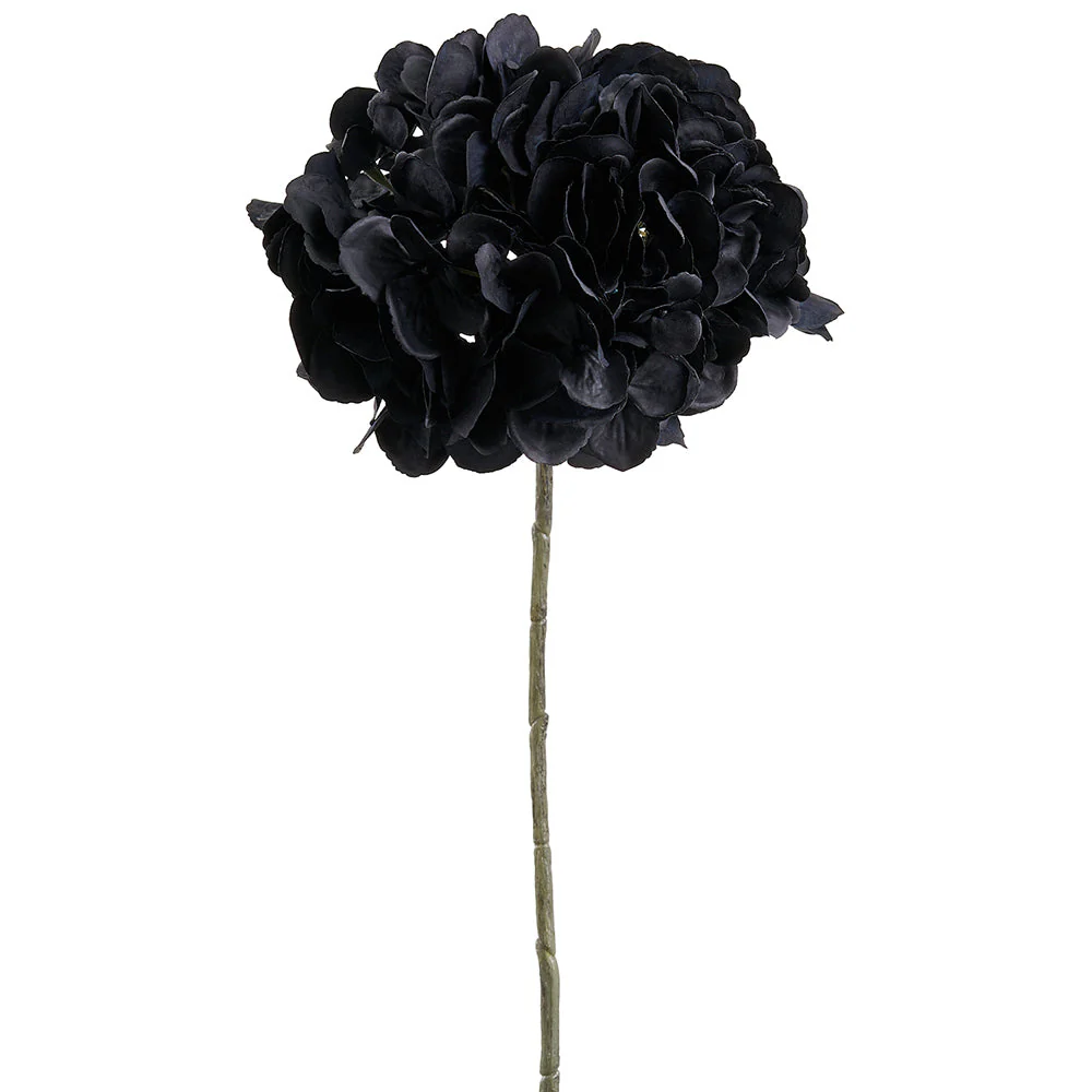 18.5" Real Touch Hydrangea Silk Flower Stem -Black (Pack of 12)