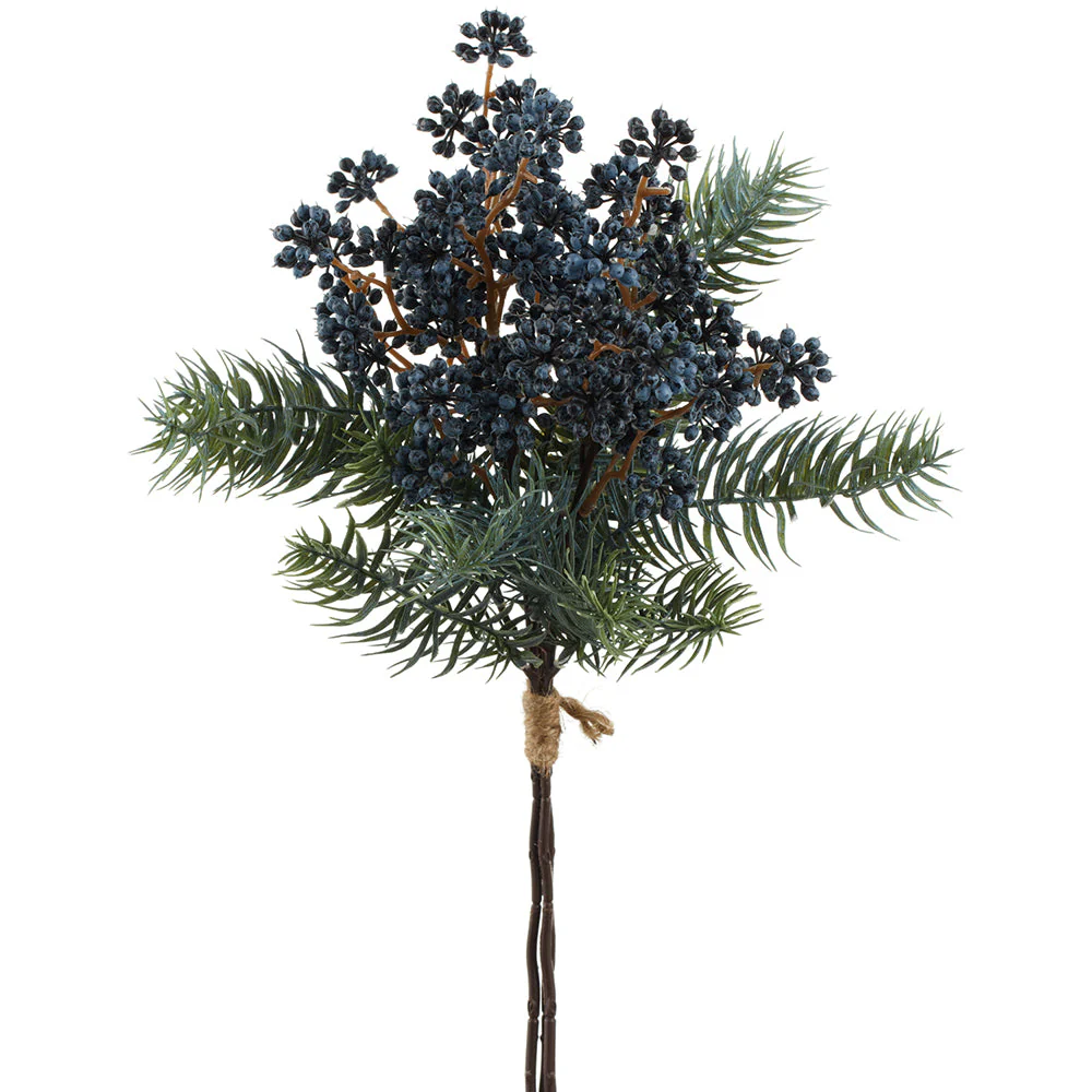 18" Artificial Berry Stem Bundle -Blue (Pack of 12)
