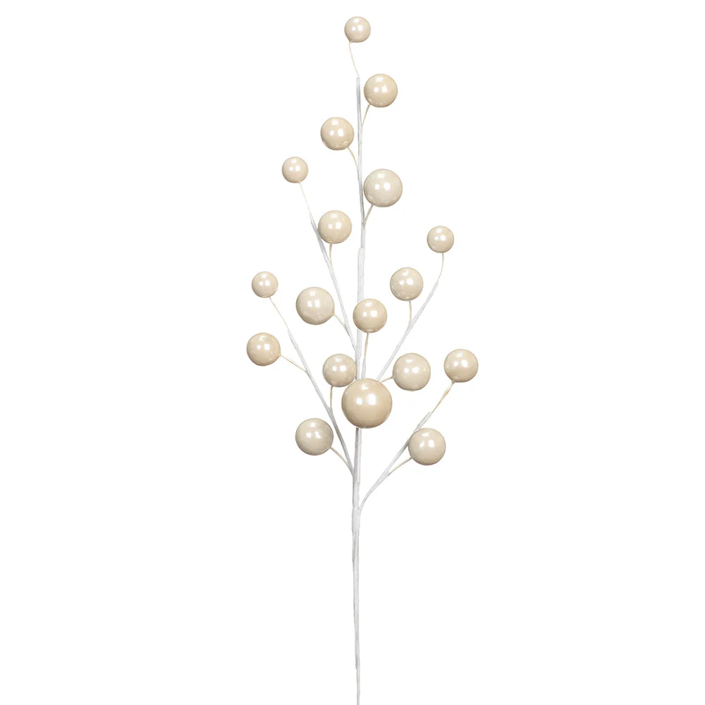 18" Artificial Berry Stem Pick -White/Pearl (Pack of 12)