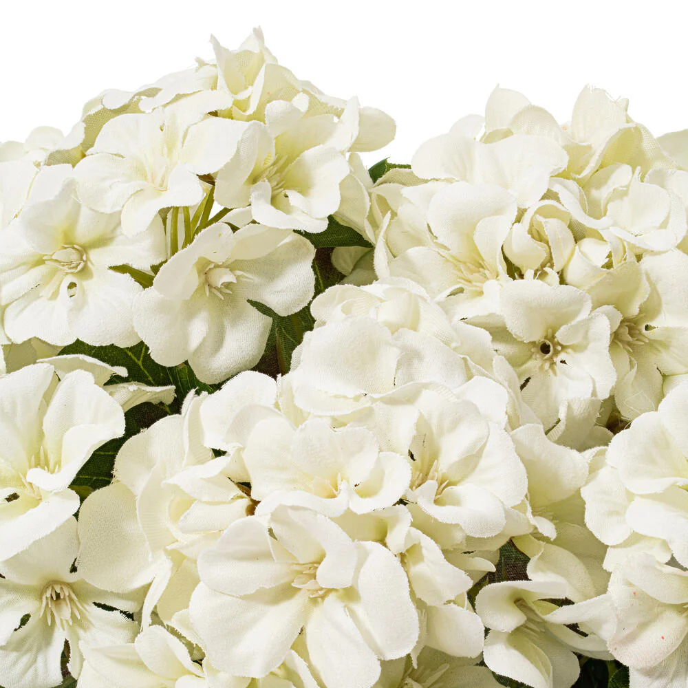 18" Geranium Silk Flower Bush -White (Pack of 8) - Image 2