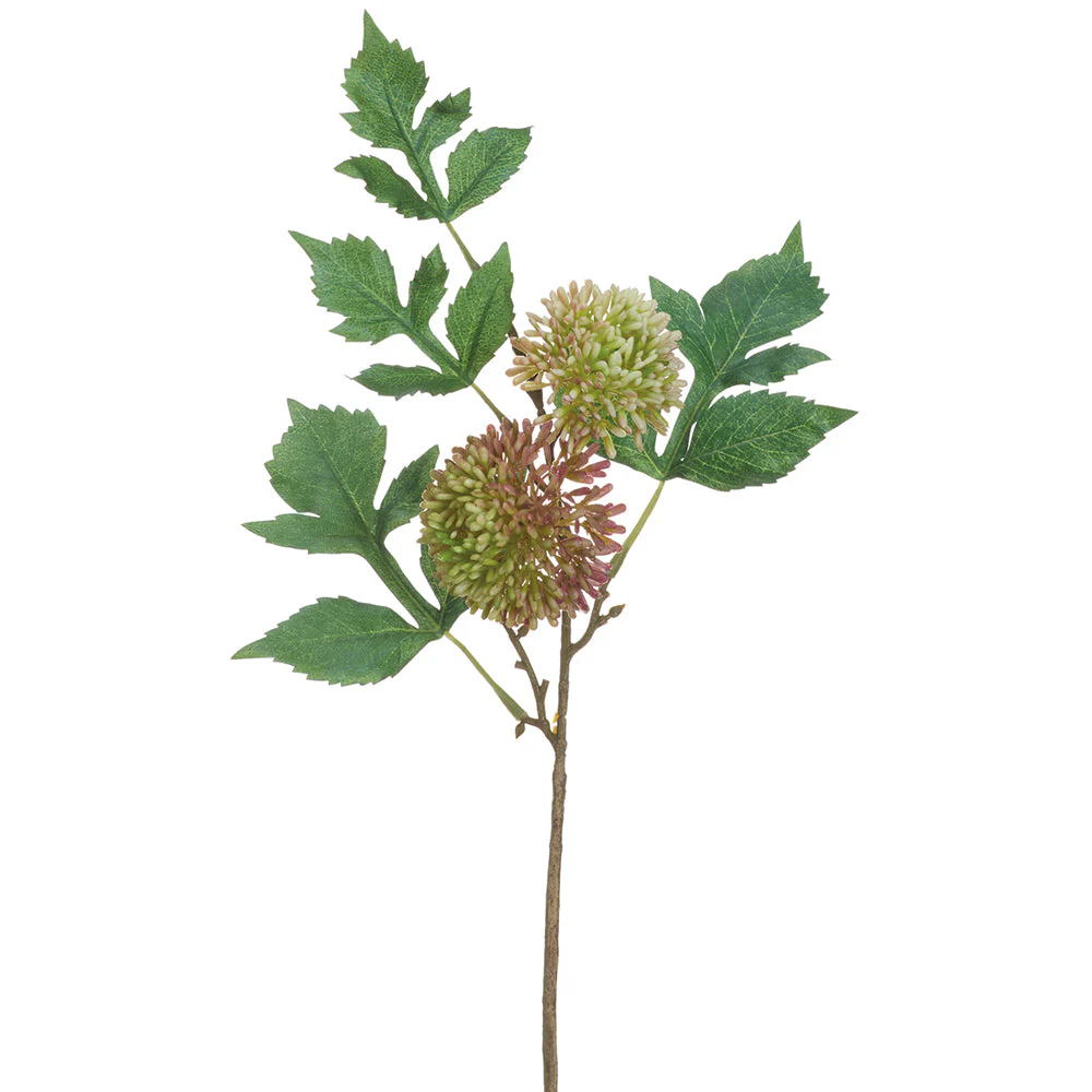 18" Globe Thistle Artificial Flower Stem -Mauve/Green (Pack of 12)