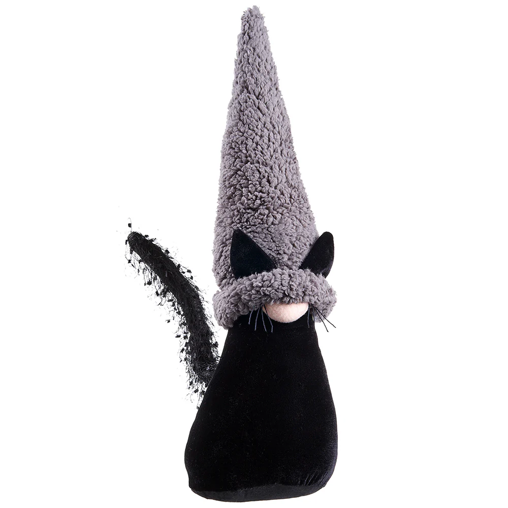 18" Halloween Cat -Black/Gray (Pack of 6)