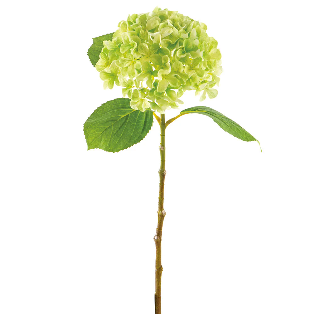 18" Outdoor UV-Resistant Artificial Hydrangea Flower Stem -Green (Pack of 12)