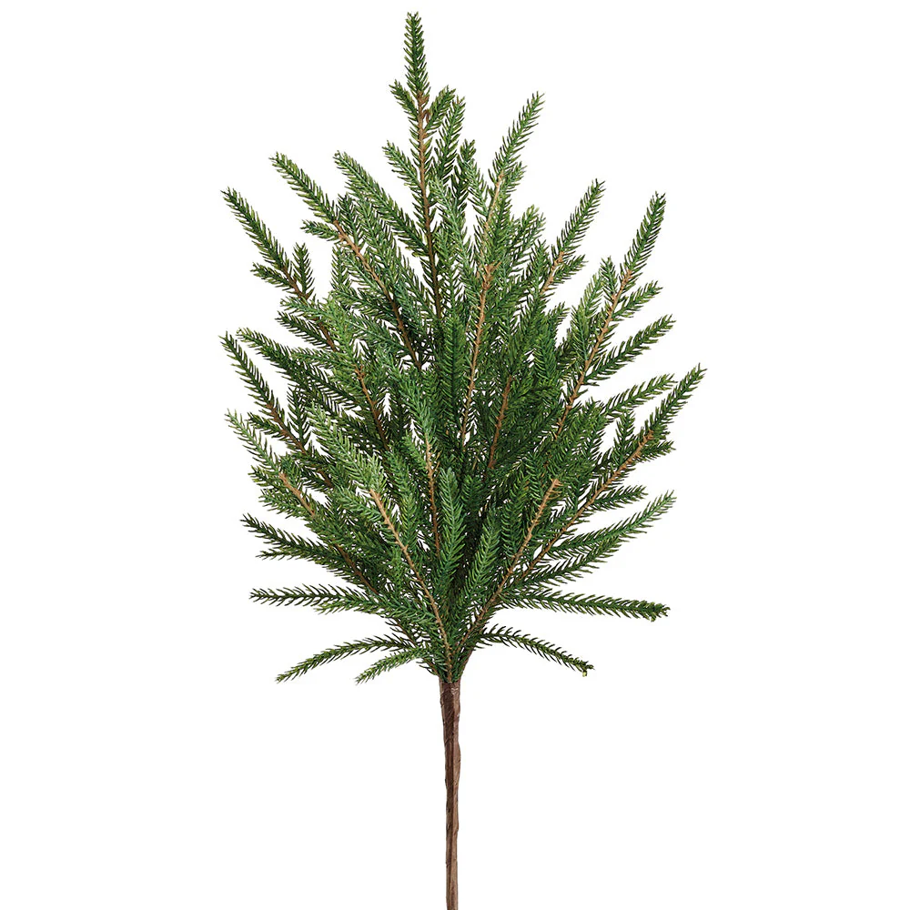 18" PE Soft-Touch Artificial Cypress Stem Pick -Green (Pack of 12)