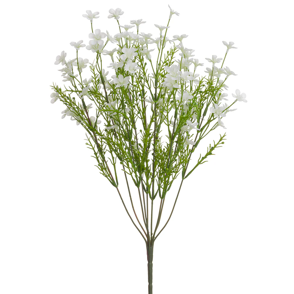 18" Silk Forget Me Not Myosotis Flower Bush -White (Pack of 12)