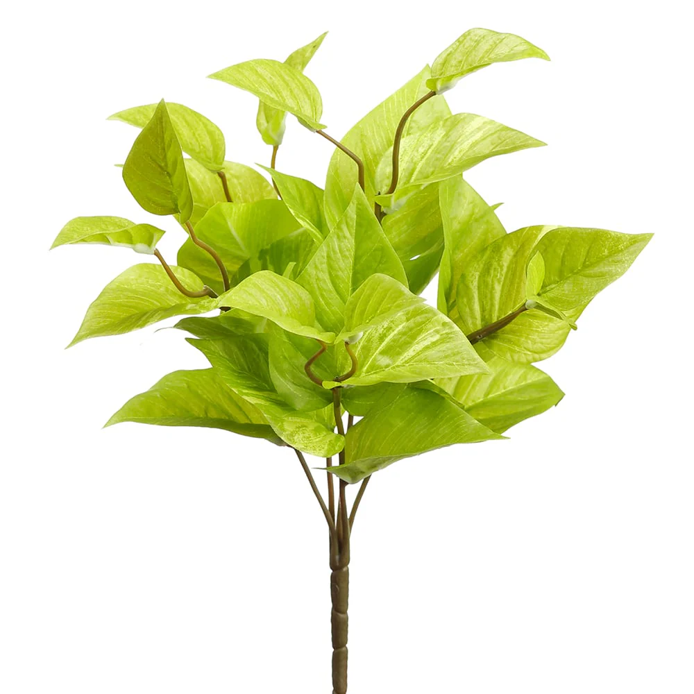 18" Silk Pothos Leaf Plant -Light Green (Pack of 12)