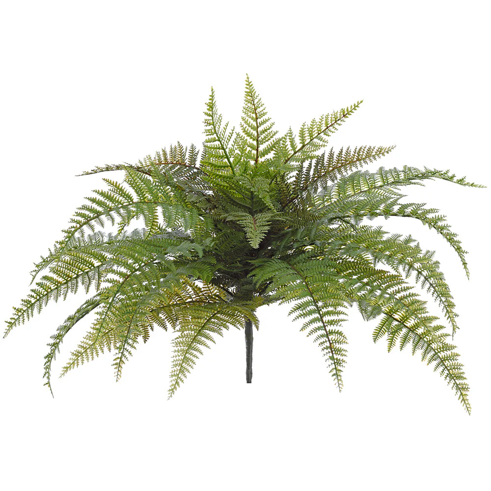 18"Hx27"W Outdoor UV-Resistant Artificial Fern Plant -Green (Pack of 12)