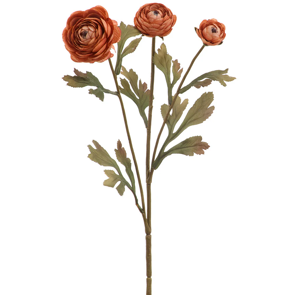 19.5" Ranunculus Silk Flower Stem -Dusty Mauve (Pack of 12)