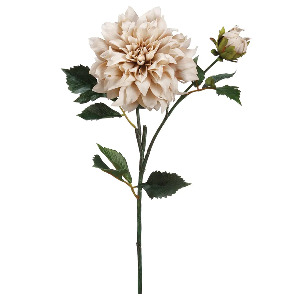 19.5" Silk Dahlia Flower Spray -Beige (Pack of 12)