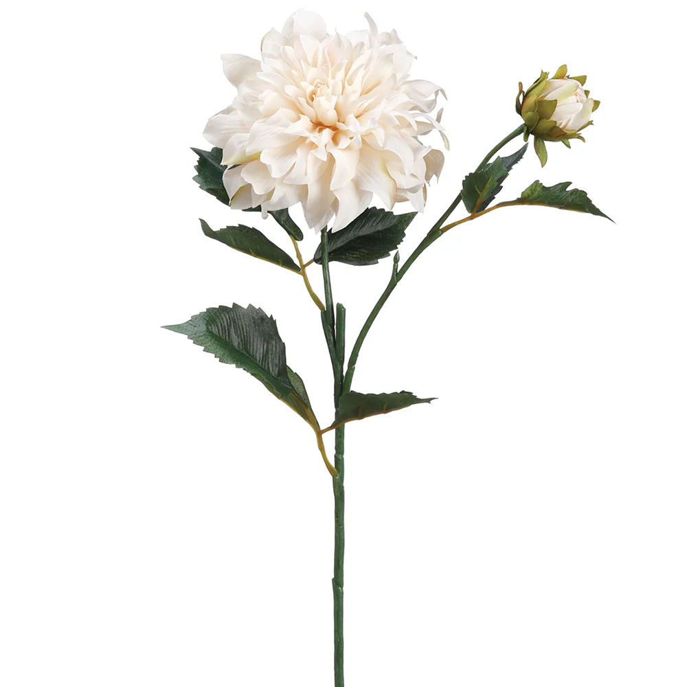 19.5" Silk Dahlia Flower Spray -Ivory (Pack of 12)