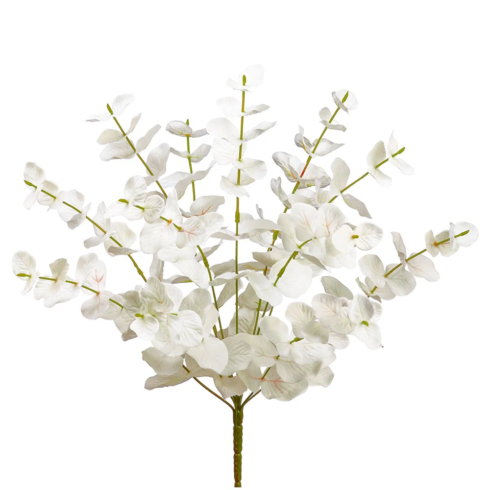 19.5" Silk Eucalyptus Leaf Plant -White (Pack of 12)