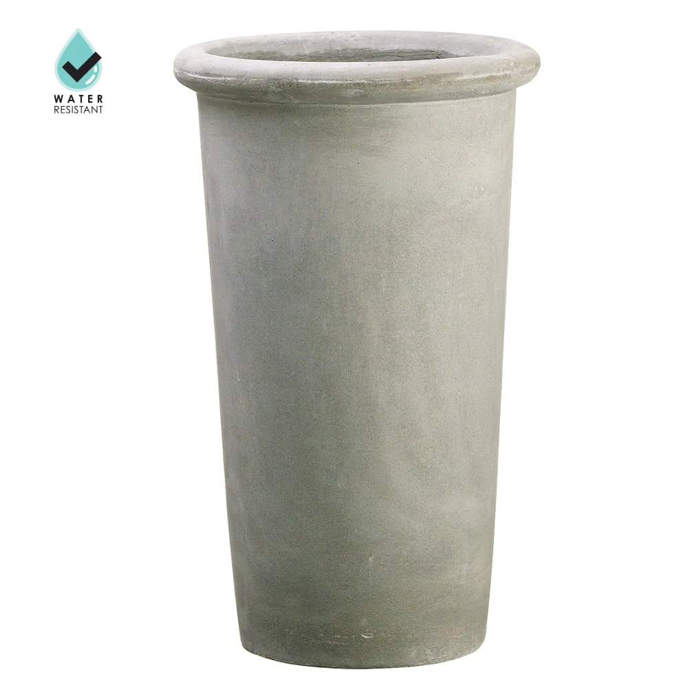 19.5"Hx12"W Fiber Cement Tapered Planter -Beige