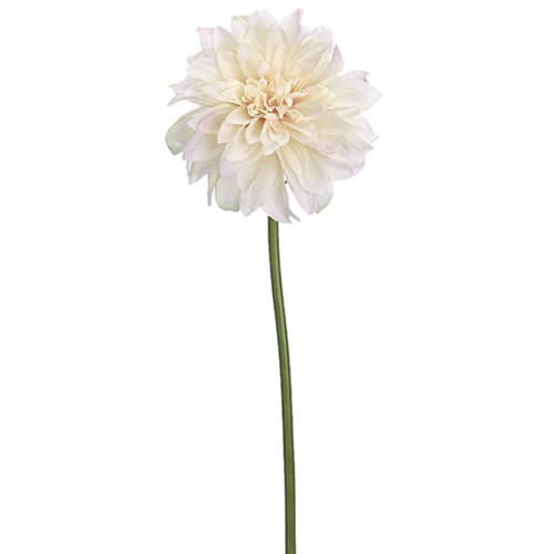 19" Dahlia Silk Flower Stem -Cream/Blush (Pack of 12)