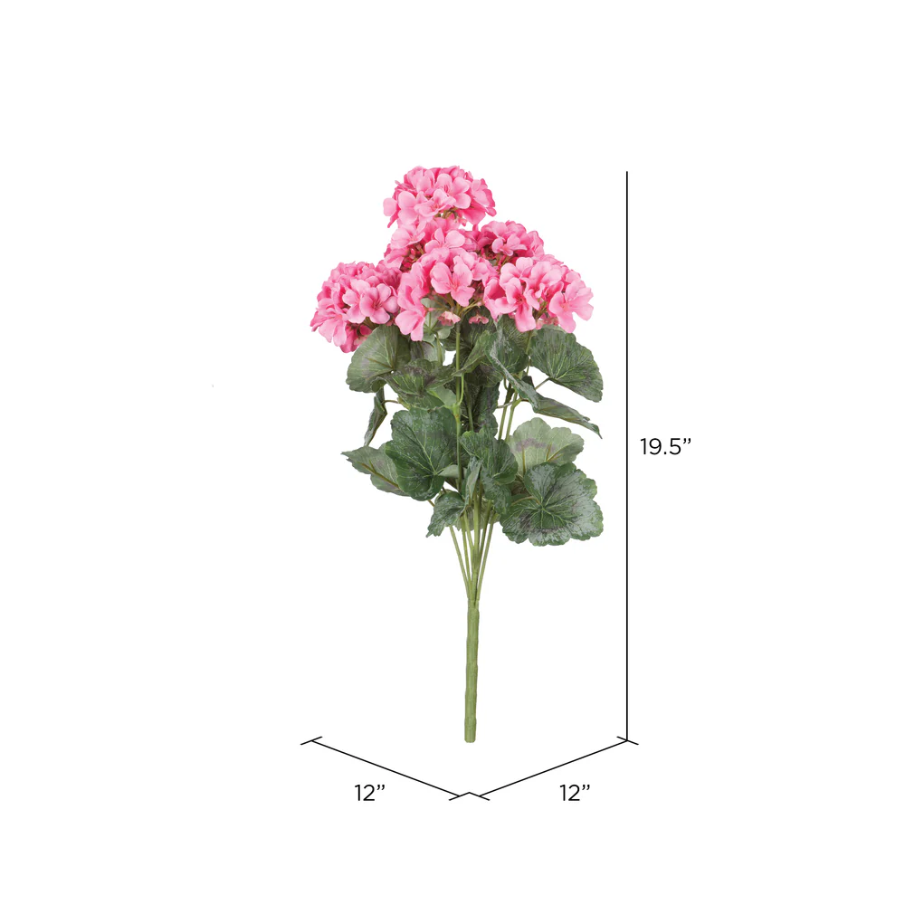 19" Faux Geranium Flower Bush -Coral (Pack of 6) - Image 4