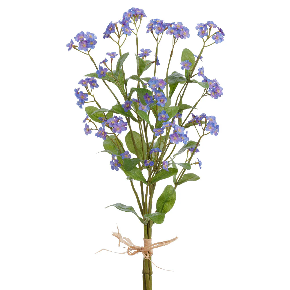 19" Forget Me Not Myosotis Silk Flower Stem Bundle -Purple (Pack of 12)