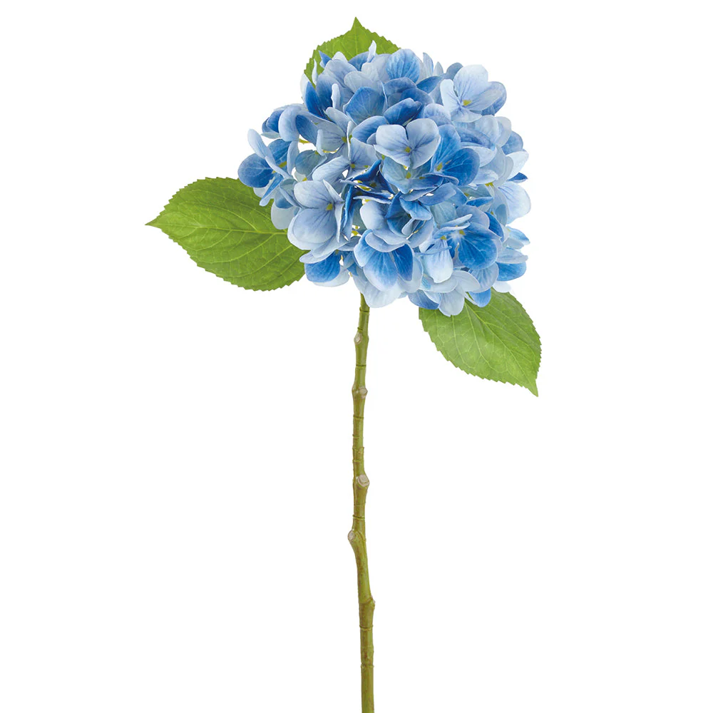 19" Hydrangea Faux Flower Stem -Blue (Pack of 12)