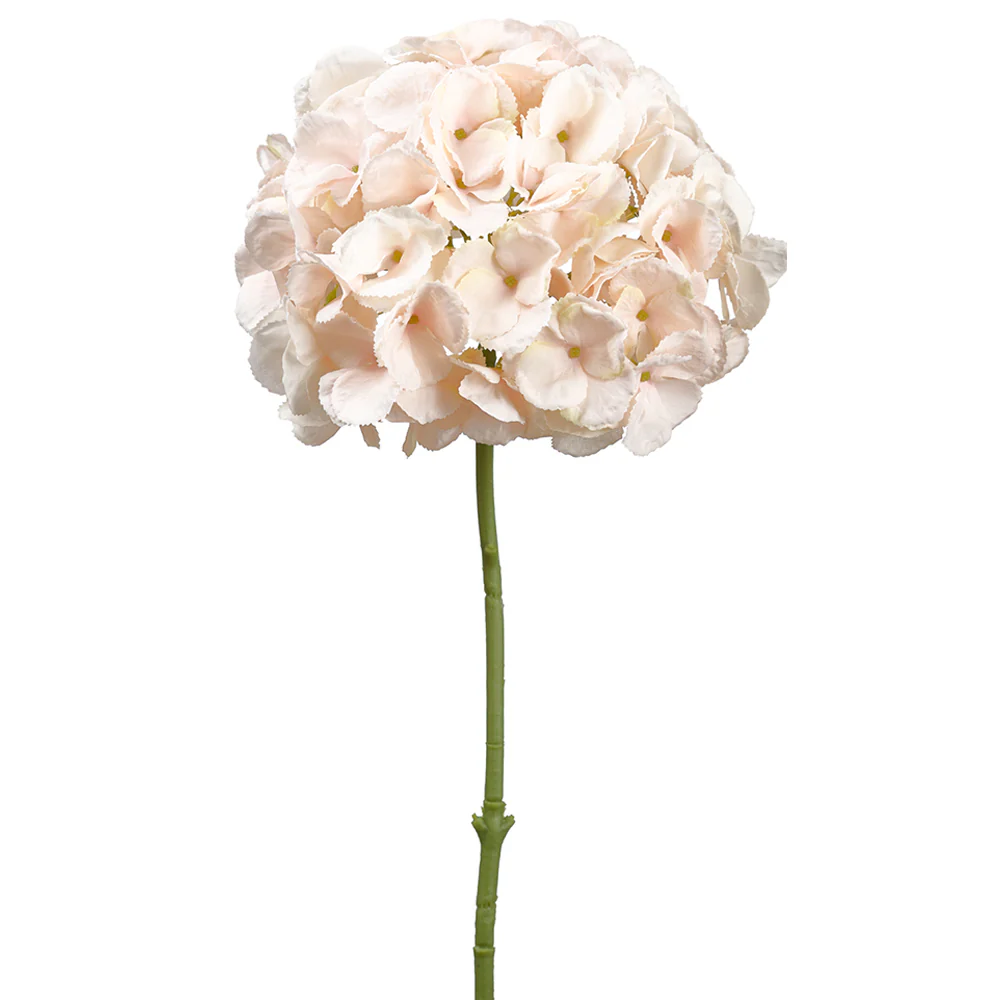 19" Hydrangea Silk Flower Stem -Blush (Pack of 12)