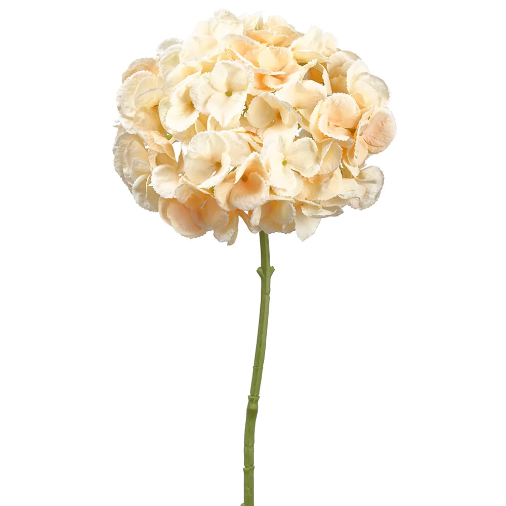 19" Hydrangea Silk Flower Stem -Peach (Pack of 12)