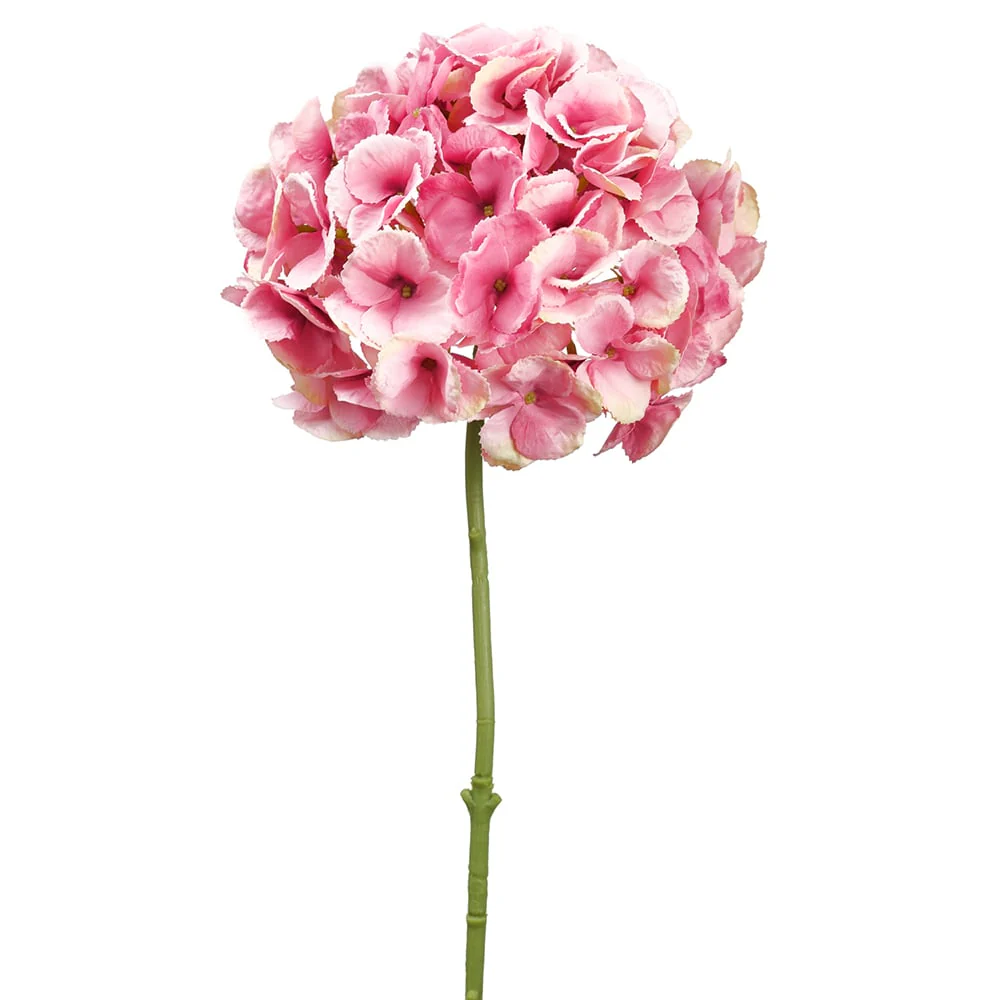 19" Hydrangea Silk Flower Stem -Rose (Pack of 12)