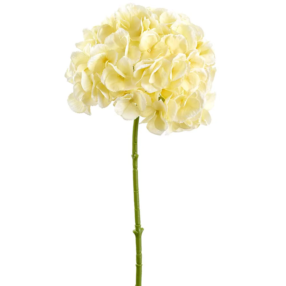 19" Hydrangea Silk Flower Stem -Yellow (Pack of 12)