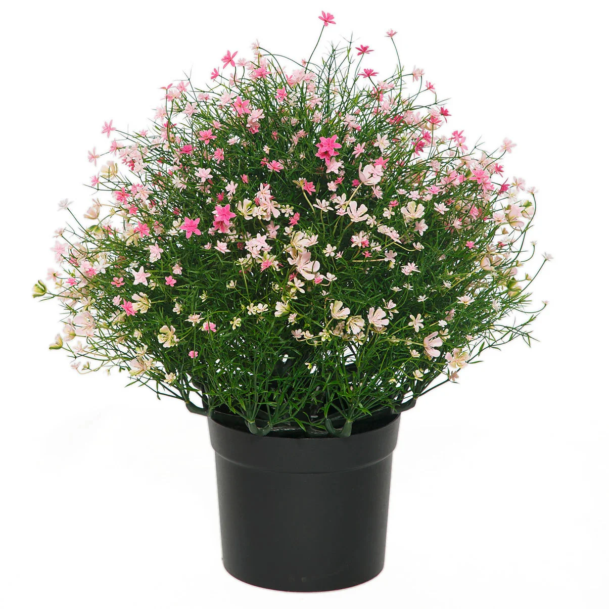 19" Outdoor UV-Resistant Artificial Baby's Breath Flower Plant w/Pot -2 Tone Pink (Pack of 2)
