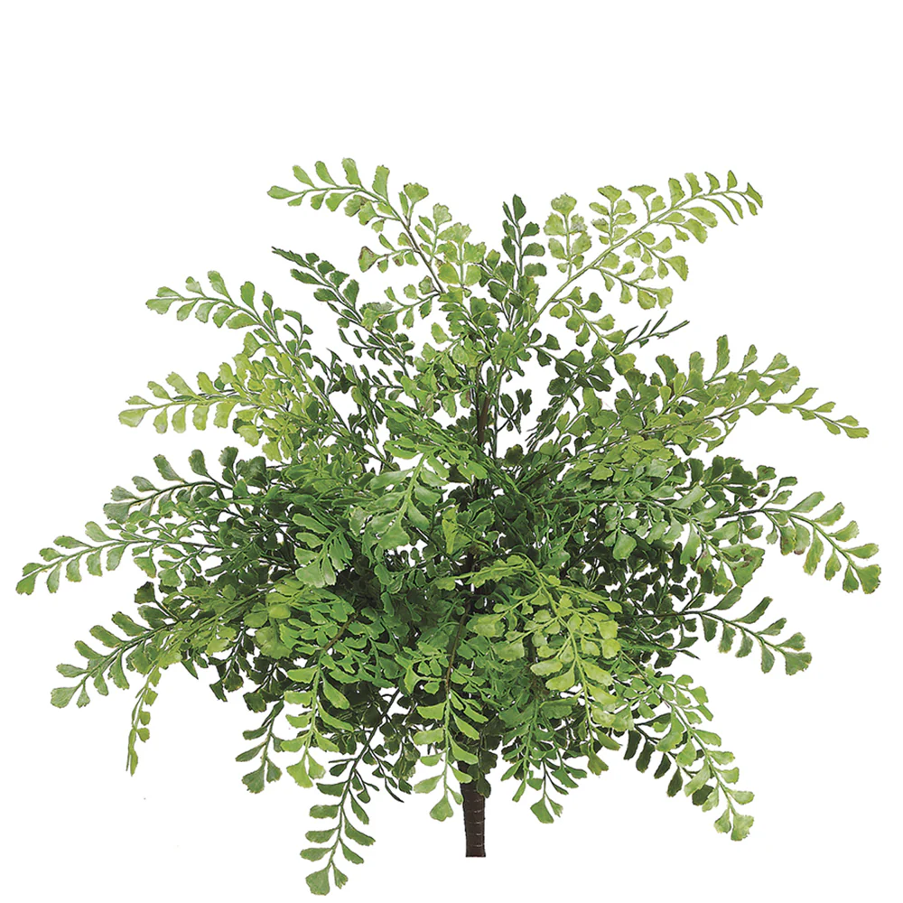 19" Outdoor UV-Resistant Artificial Maidenhair Fern Plant -Green (Pack of 12)