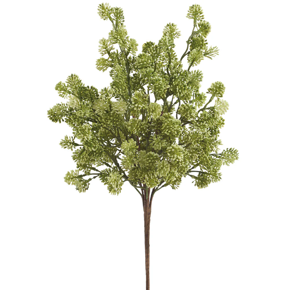 19" PE Sedum Artificial Flower Bush -Cream/Green (Pack of 6)