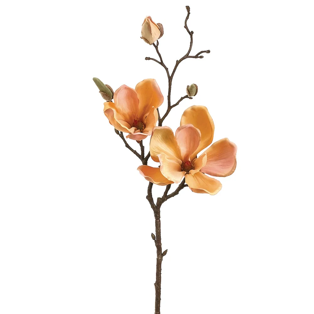 19" Silk Magnolia Flower Spray -Yellow/Gold (Pack of 12)