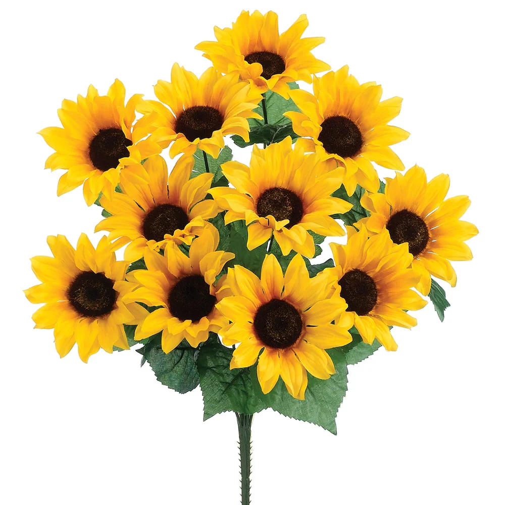 19" Silk Sunflower Flower Bush -Yellow (Pack of 12)
