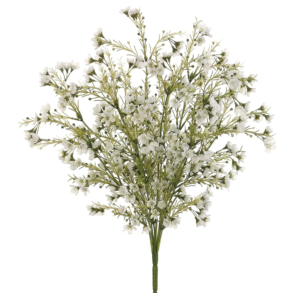 19" Silk Waxflower Flower Bush -Cream (Pack of 12)
