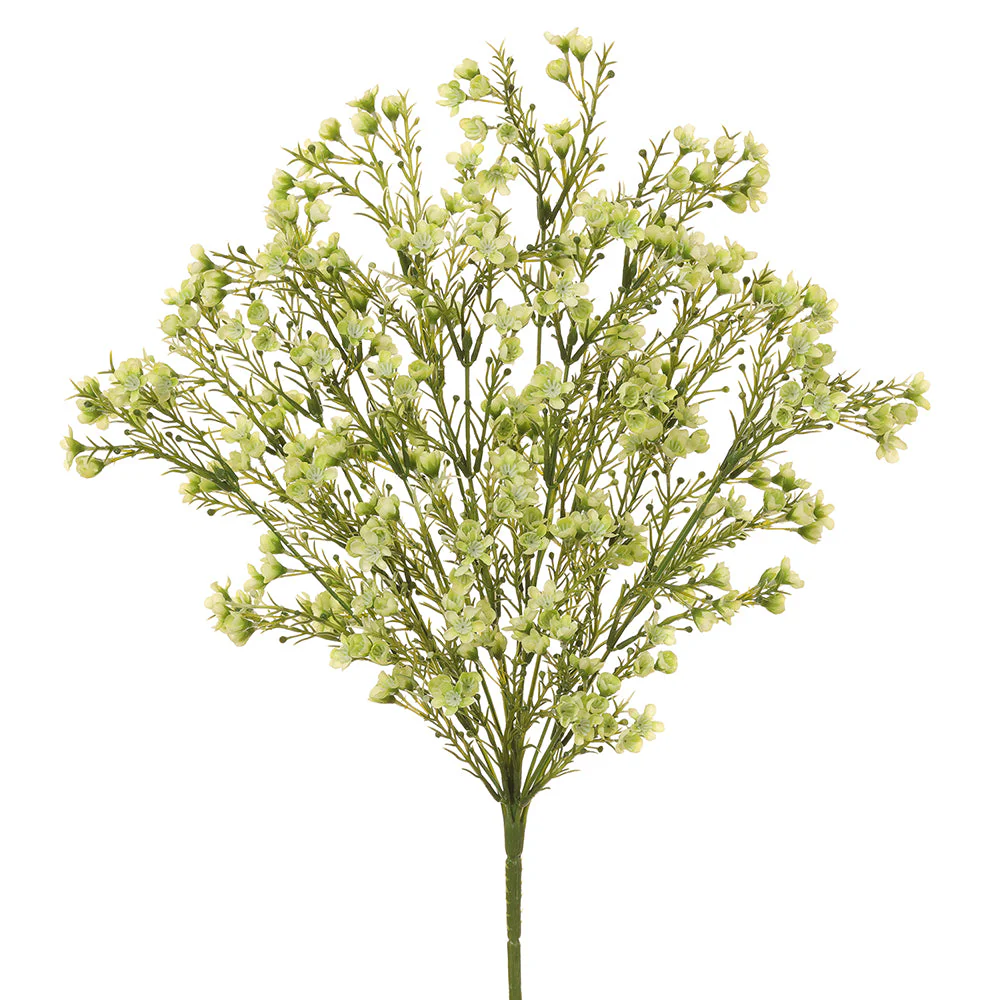 19" Silk Waxflower Flower Bush -Green (Pack of 12)