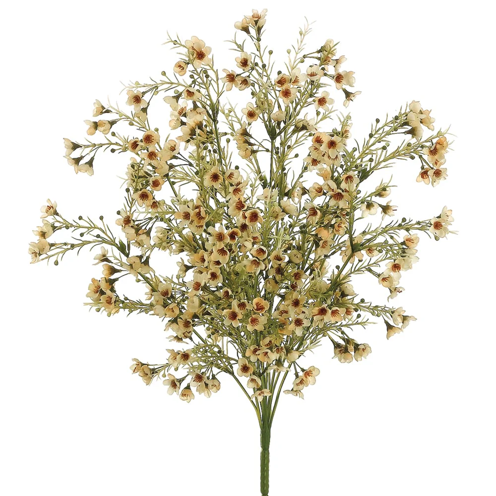 19" Silk Waxflower Flower Bush -Soft Yellow (Pack of 12)
