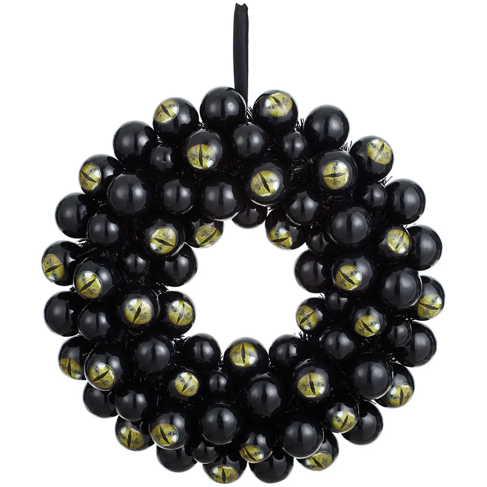 20.5" Artificial Eyeball Wreath -Black (Pack of 2)