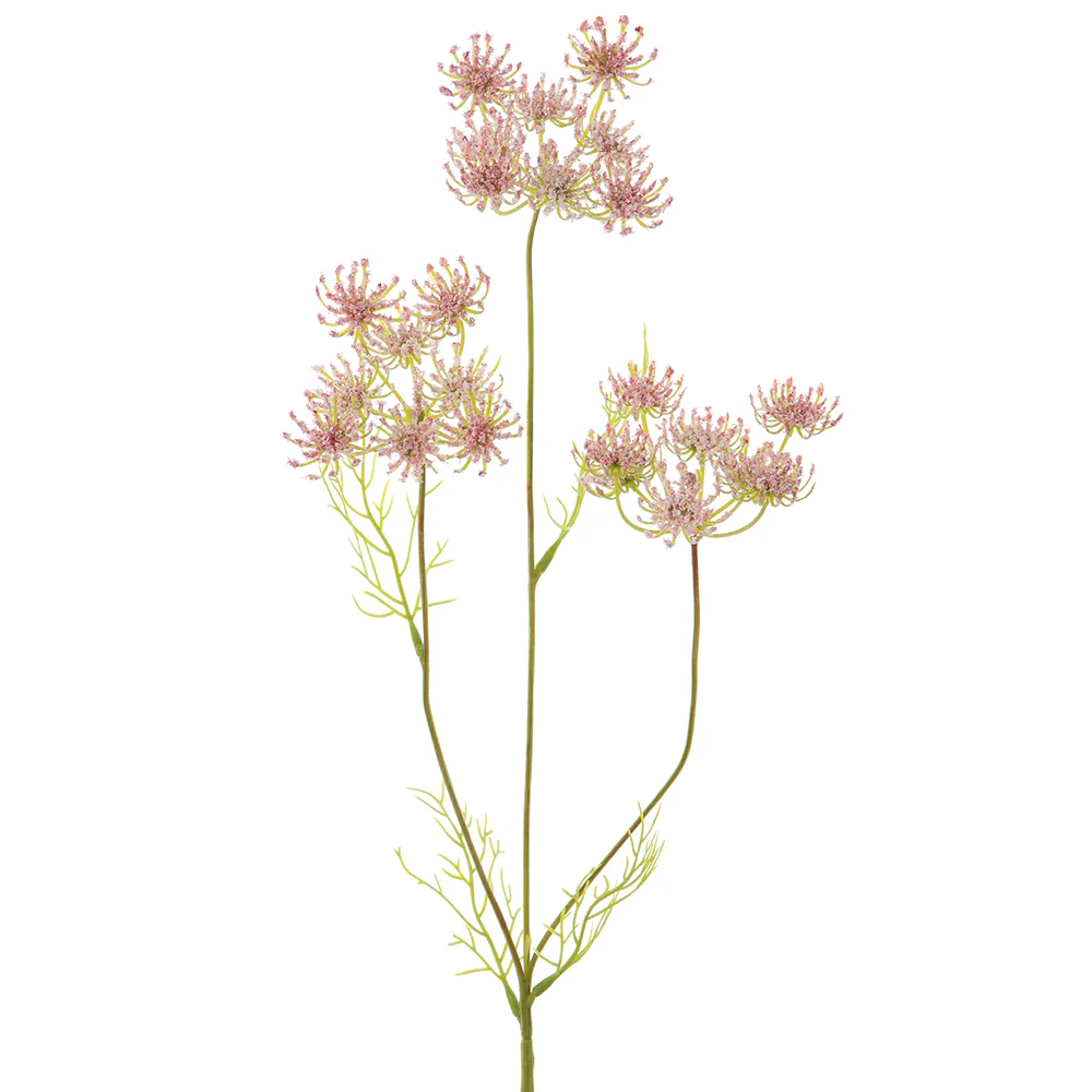 20.5" Queen Anne's Lace Artificial Flower Stem -Pink (Pack of 12)