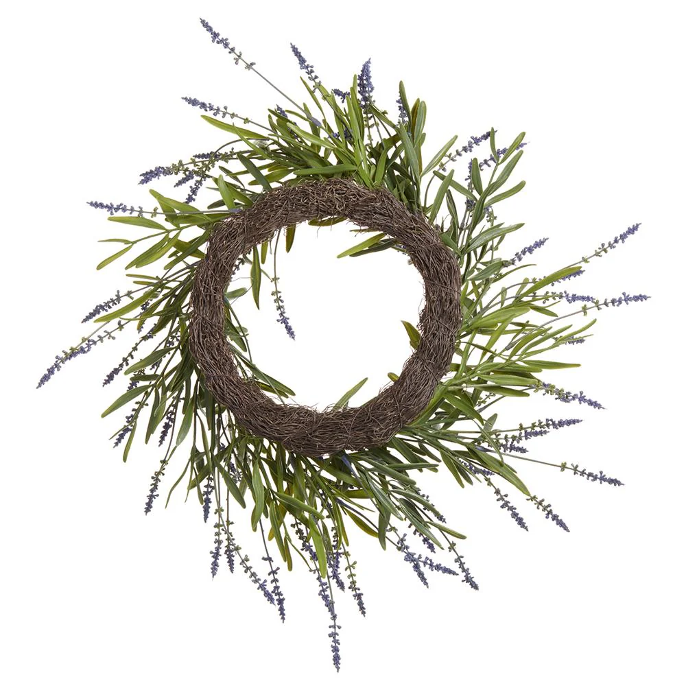 20" Lavender Artificial Flower Wreath -Lavender (Pack of 2) - Image 2