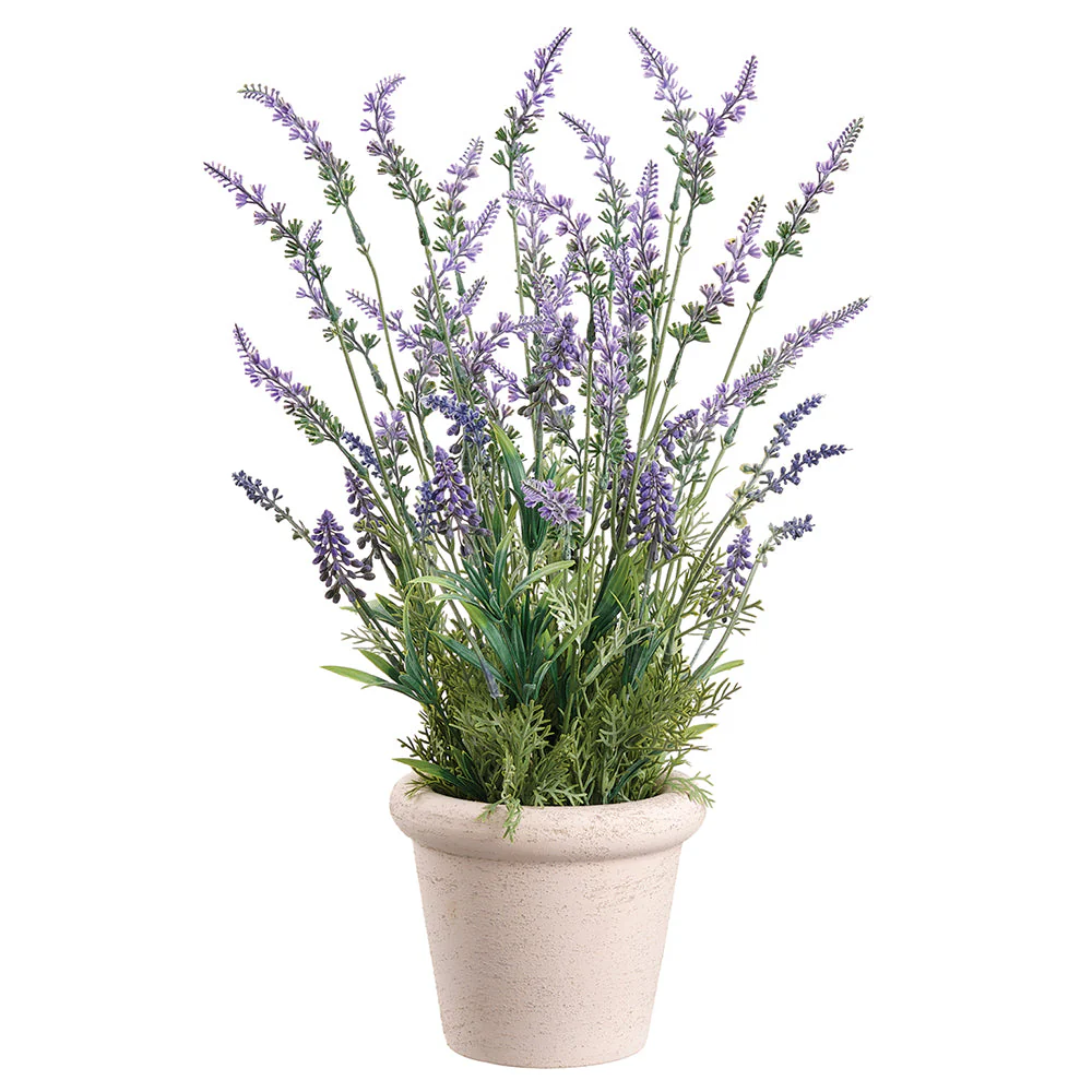 20" Lavender Silk Flower Arrangement w/Terra Cotta Pot -Lavender (Pack of 2)