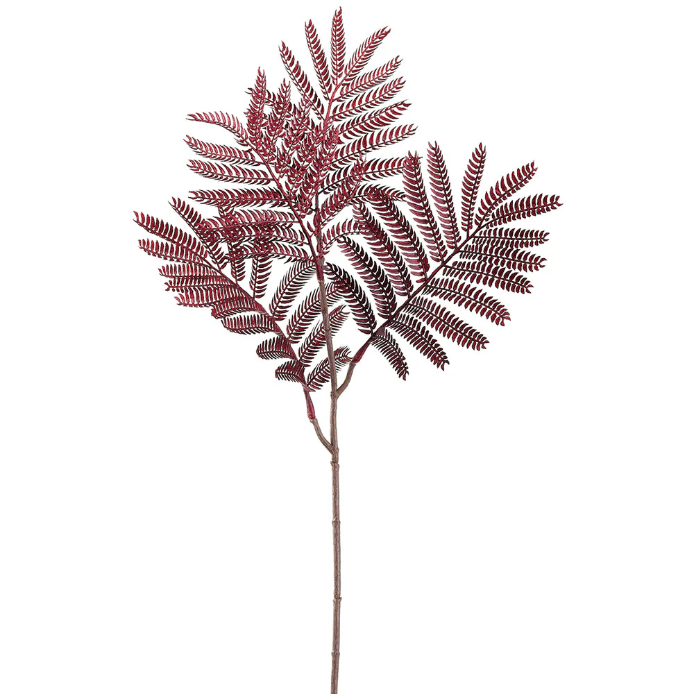 20" Mimosa Leaf Artificial Stem -Burgundy (Pack of 12)