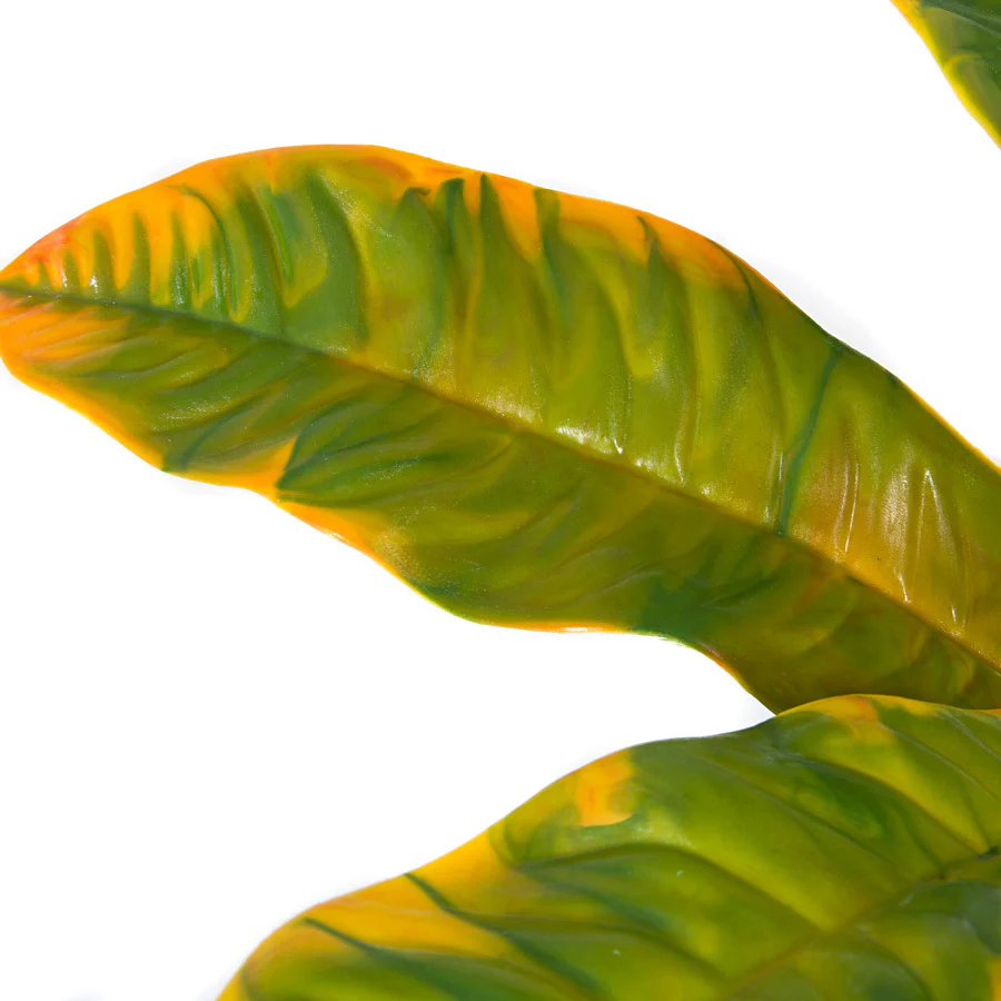 20" Outdoor UV-Proof Artificial Croton Plant -Yellow/Green (Pack of 4) - Image 2