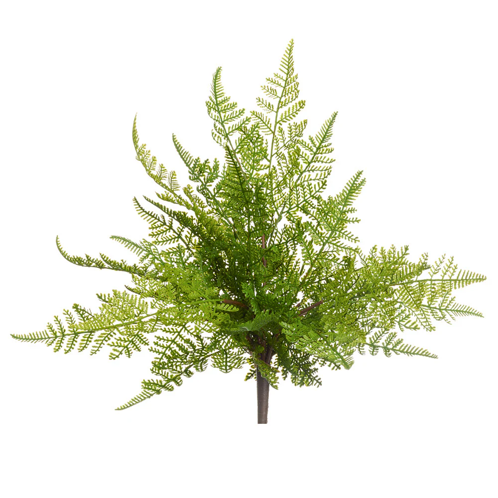 20" Outdoor UV-Resistant Artificial Lace Fern Plant -Green (Pack of 12)