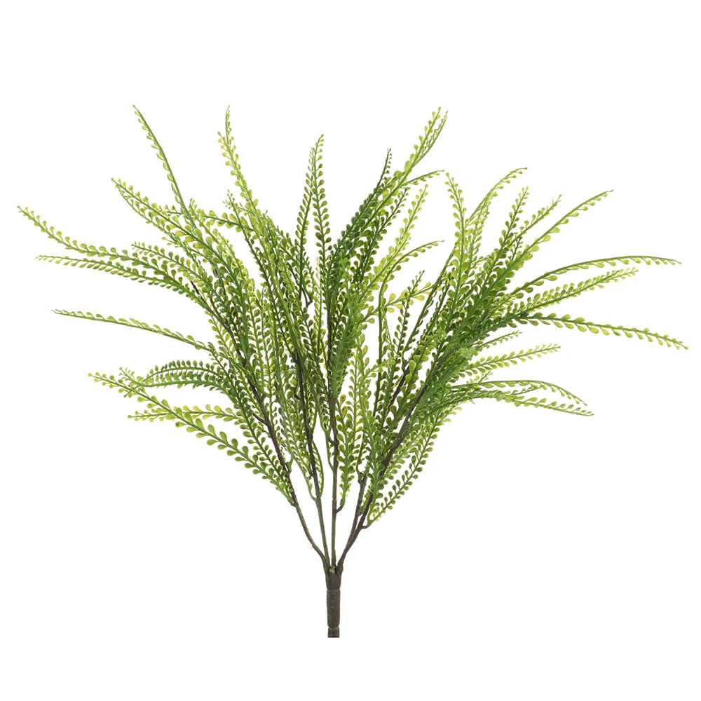 20" PE Soft-Touch Button Fern Leaf Artificial Plant -Green (Pack of 12)