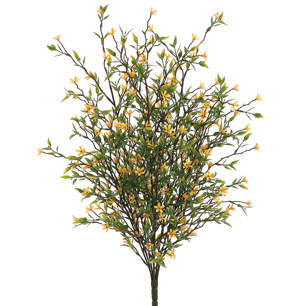 20" Plastic Wild Starflower Artificial Flower Bush -Yellow (Pack of 12)