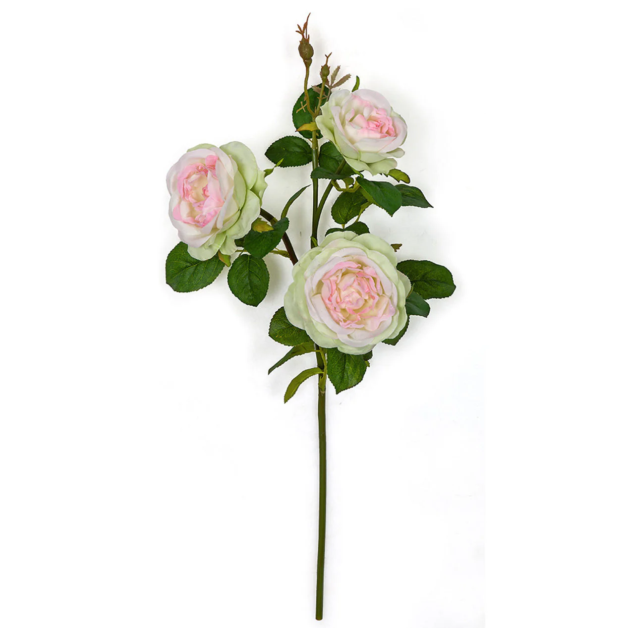 20" Rose Silk Flower Stem -Green/Pink (Pack of 12)