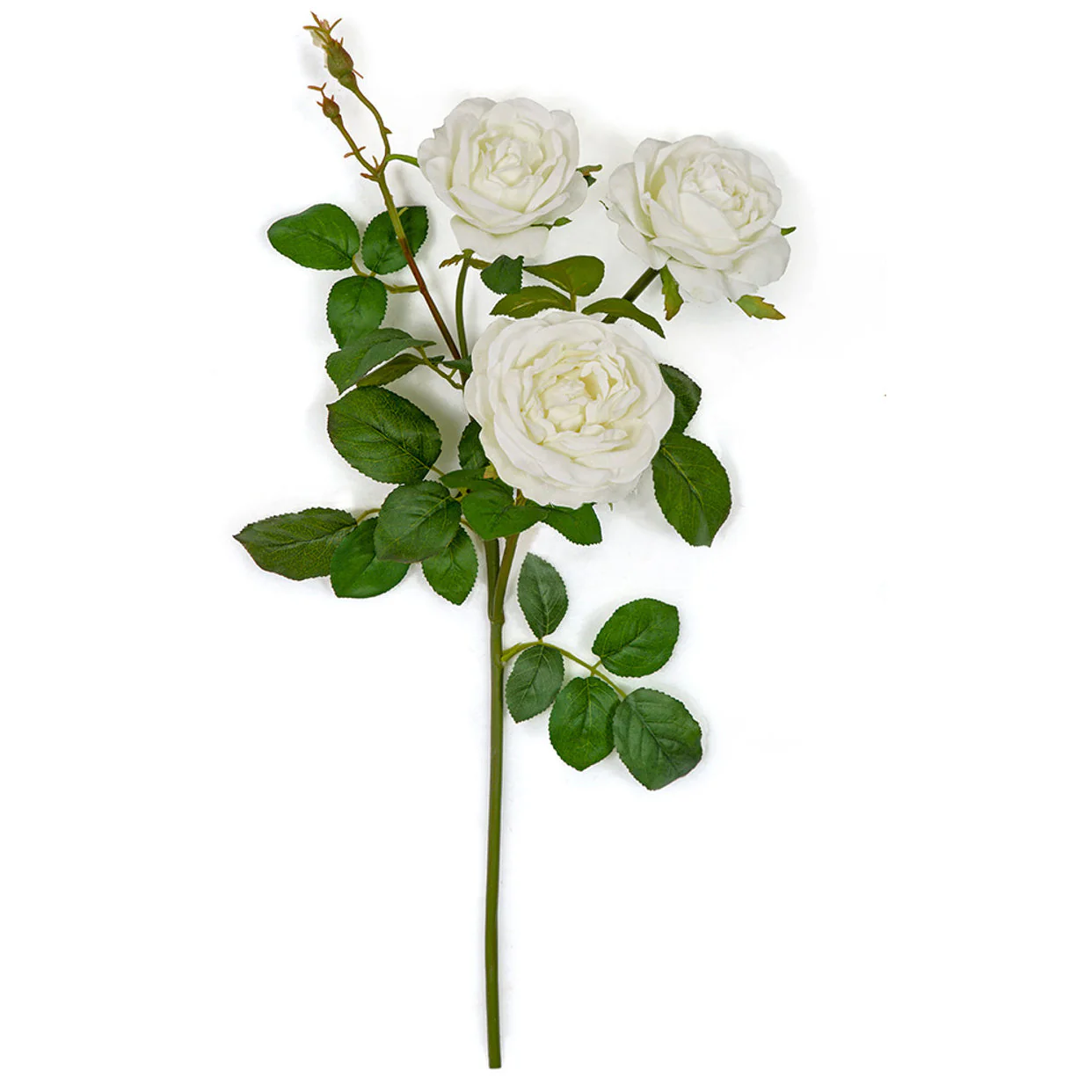 20" Rose Silk Flower Stem -White (Pack of 12)
