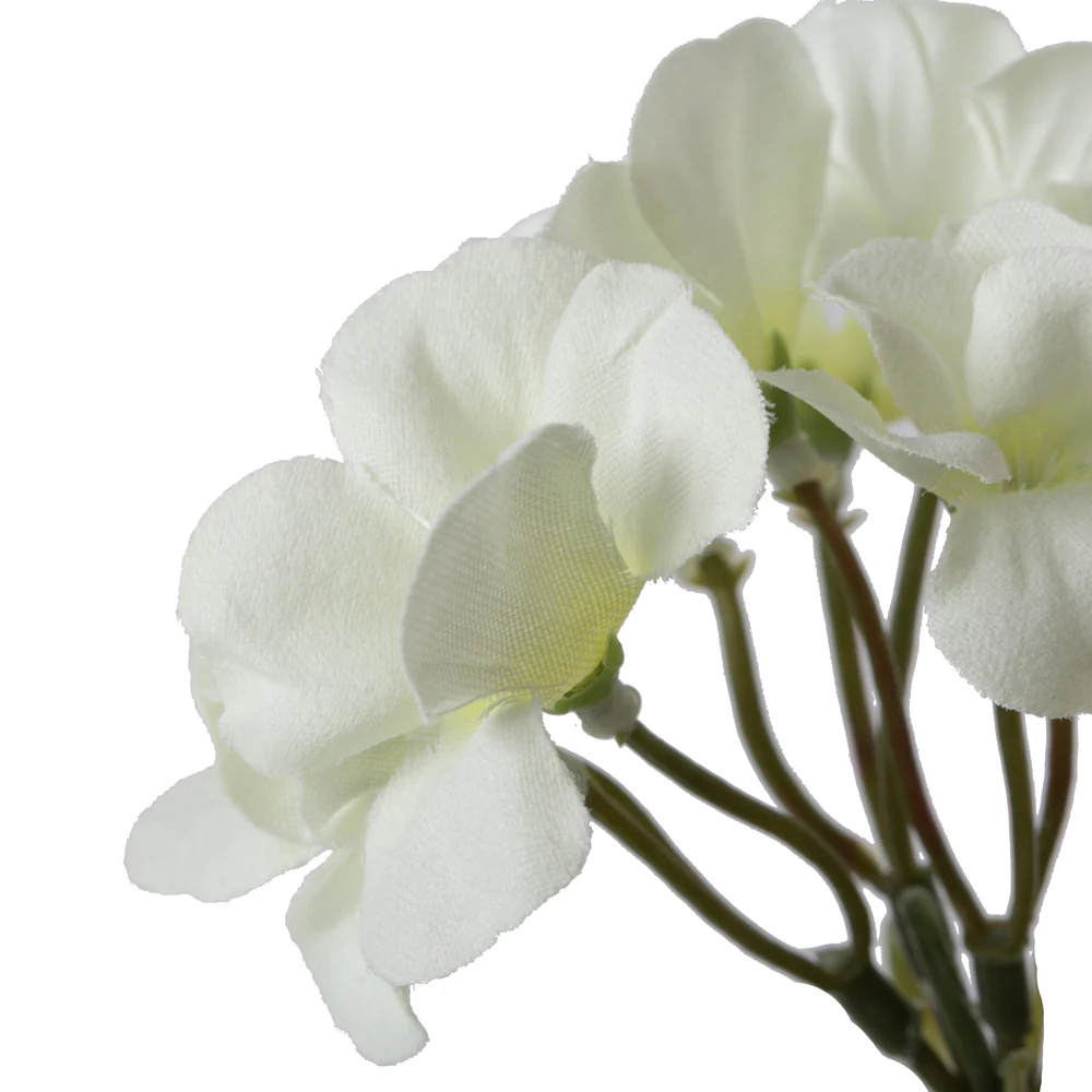 20" Silk Geranium Flower Bush -White (Pack of 12) - Image 3