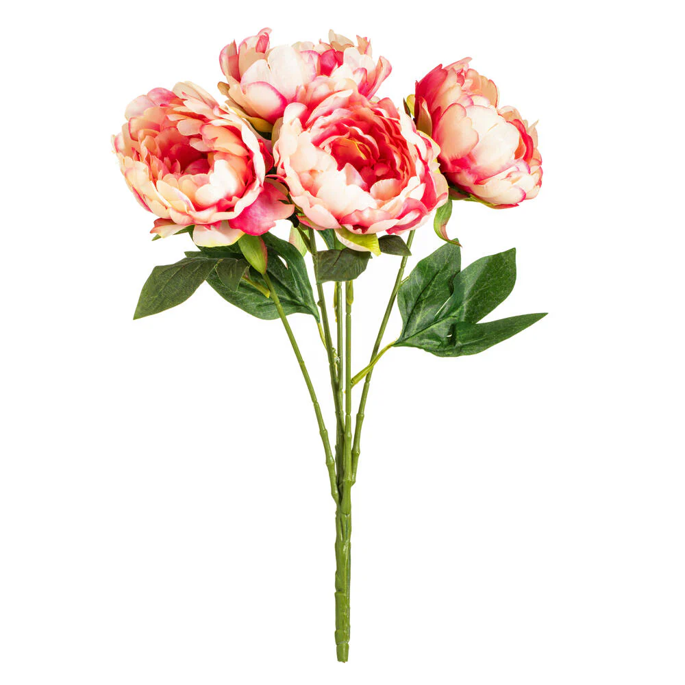 20" Silk Peony Flower Bush -Pink (Pack of 6)