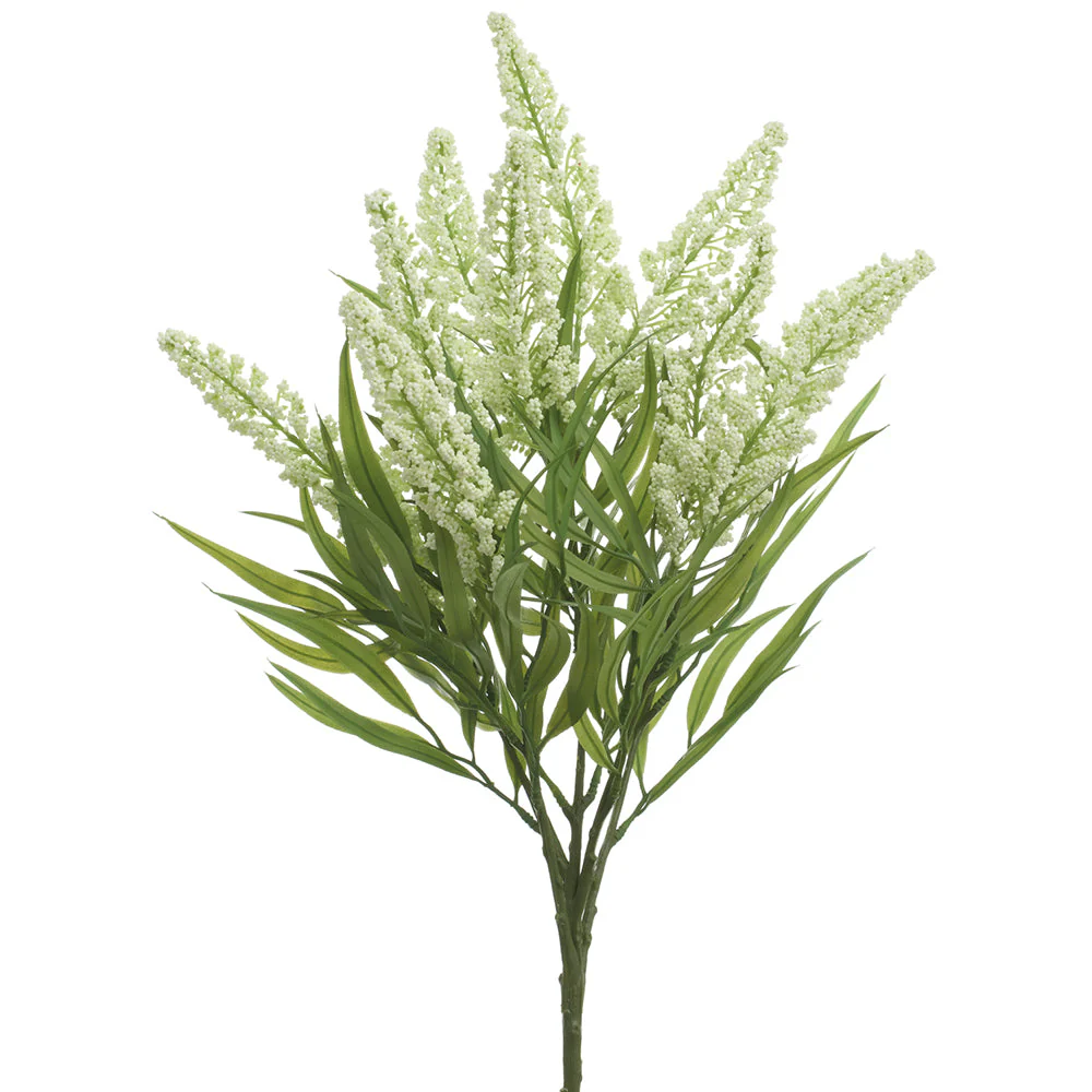 20" Veronica Artificial Flower Bush -White/Green (Pack of 12)