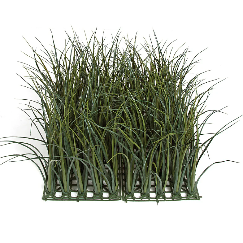 20"x20"x14"H Outdoor UV-Proof Artificial Meadow Grass Mat -2 Tone Green (Pack of 2)