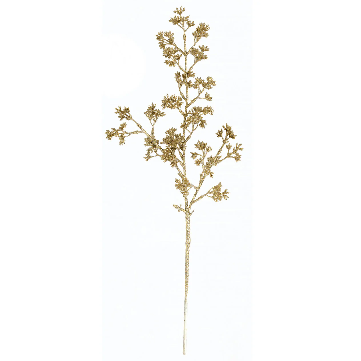 21.5" Glittered Artificial Eucalyptus Leaf Stem -Gold (Pack of 24)